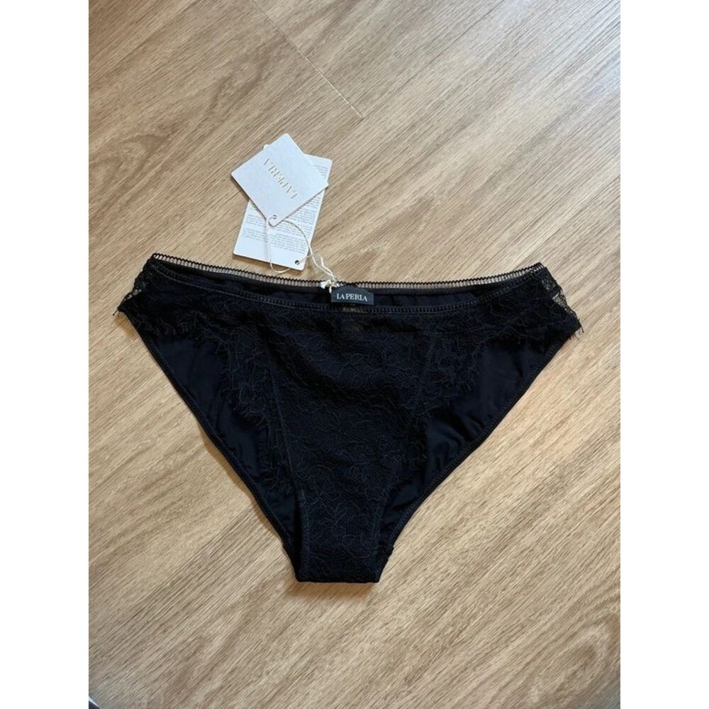 NWT La Perla Black Lace Brief Panty Size Small S Luxury Lingerie